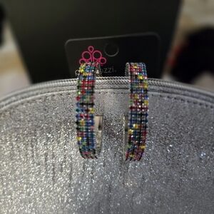 Colorful Crystal Hoop Earrings